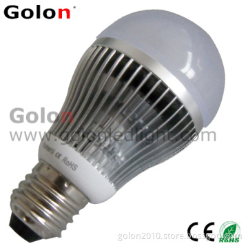5W LED Global Bulb A60, Fin Alluminum Heat Sink, Dimmable, 3 Years Warranty